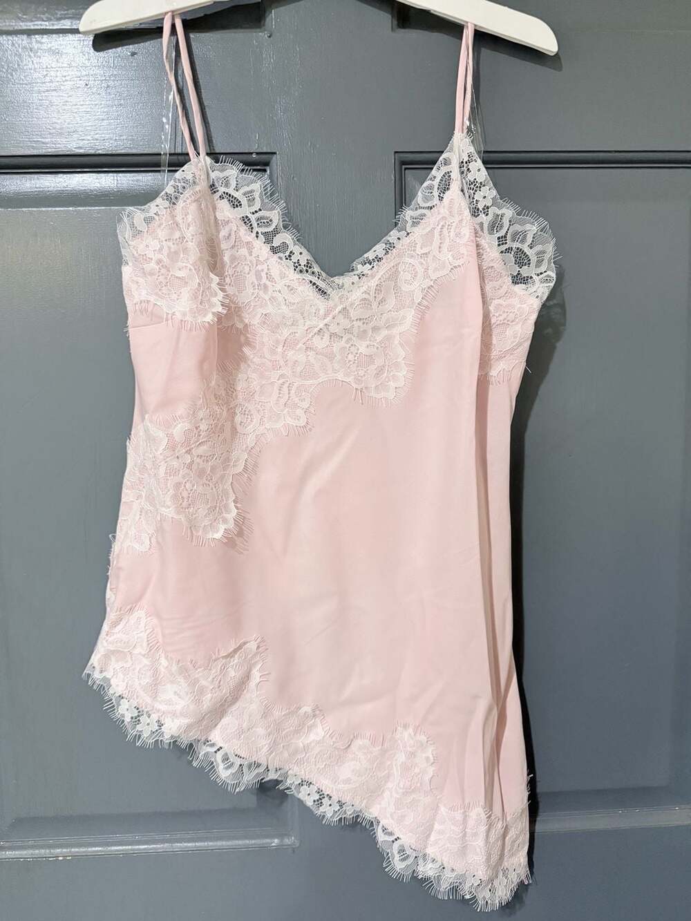 Women's Asymmetrical Lace Satin Cami - Wild Fable™ Pink M